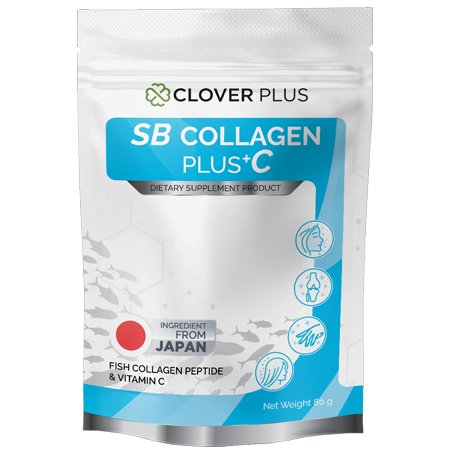 ​Clover Plus SB Collagen Plus C 80 g. คอลลาเจนผงป้องกันภาวะกระดูกพรุน และเพิ่มความแข็งแรงให้กับข้อและกระดูก ป้องกันข้อเสื่อมสำหรับผู้สูงอายุช่วยปรับฮอร์โมน 